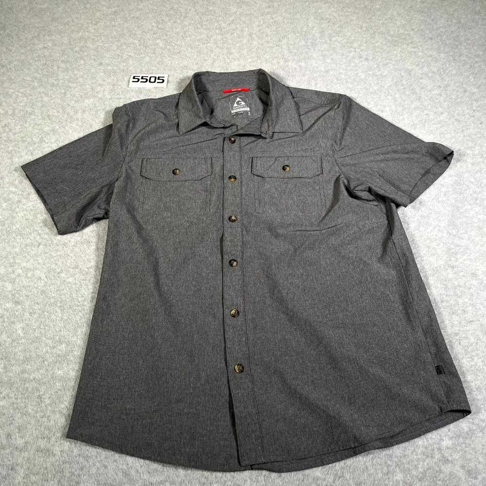 Gerry Shirt‎ Mens Medium Gray Collared Button Up Short Sleeve Fishing Hiking